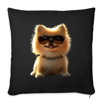 Pomeranian Pomeranian Pom Sweet German Spitz - Sofa pillowcase 17,3'' x 17,3'' (45 x 45 cm) - black - Front