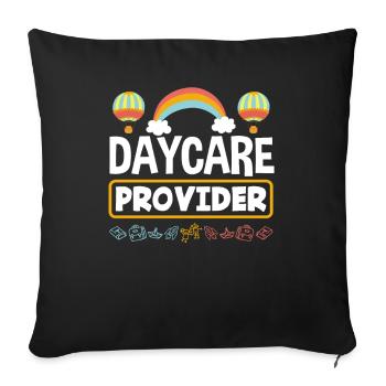 Daycare provider Regenbogen - Sofa pillowcase 17,3'' x 17,3'' (45 x 45 cm) - black - Front