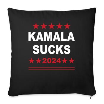 Kamala suce 2024 Mème drôle - Housse de coussin décorative 45 x 45 cm - noir - Devant
