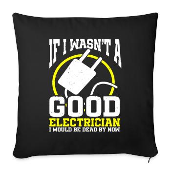 Electrician - Sofa pillowcase 17,3'' x 17,3'' (45 x 45 cm) - black - Front