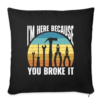 Electrician - Sofa pillowcase 17,3'' x 17,3'' (45 x 45 cm) - black - Front