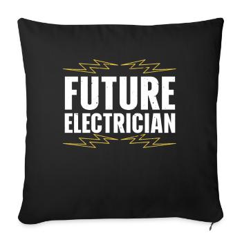 Electrician - Sofa pillowcase 17,3'' x 17,3'' (45 x 45 cm) - black - Front