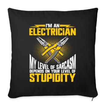 Electrician - Sofa pillowcase 17,3'' x 17,3'' (45 x 45 cm) - black - Front