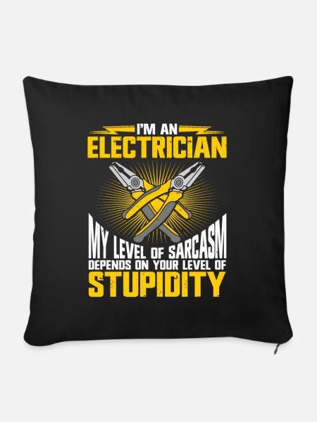 Electrician - Sofakissenbezug 45 x 45 cm - Schwarz