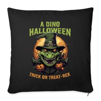 Dino Halloween – Dinosaur Witch Hat Pumpkin Funny - Sofa pillowcase 17,3'' x 17,3'' (45 x 45 cm) - black - Front