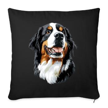 Bouvier bernois Chiens mignons Bouvier suisse - Housse de coussin décorative 45 x 45 cm - noir - Devant