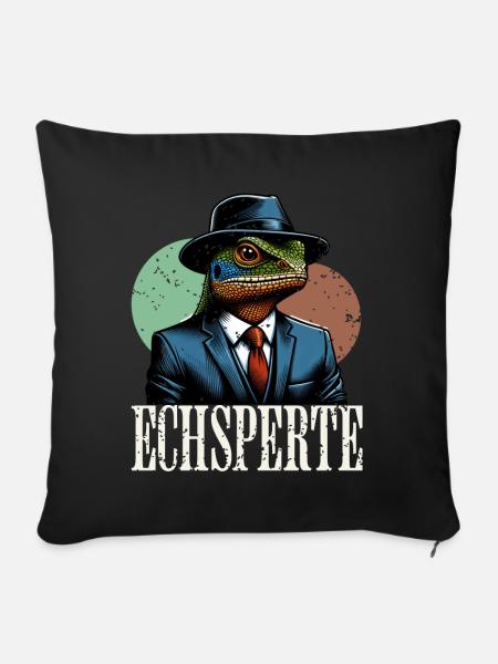 Echsperte Experte - Sofakissenbezug 45 x 45 cm - Schwarz
