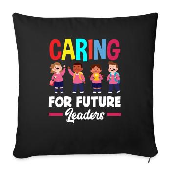 Nurturing future leaders - Sofa pillowcase 17,3'' x 17,3'' (45 x 45 cm) - black - Front