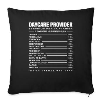 Daycare Center Provider Ingredient Information - Sofa pillowcase 17,3'' x 17,3'' (45 x 45 cm) - black - Front