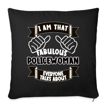 Policewoman Funny Saying Gift - Sofa pillowcase 17,3'' x 17,3'' (45 x 45 cm) - black - Front