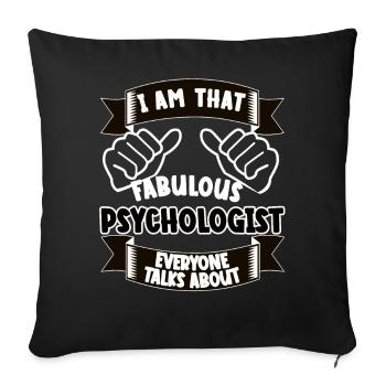 psychologue drôle de dicton cadeau - Housse de coussin décorative 45 x 45 cm - noir - Devant