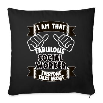 Social Worker Funny Saying Gift - Sofa pillowcase 17,3'' x 17,3'' (45 x 45 cm) - black - Front