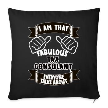 Conseiller fiscal Idée de cadeau drôle de dicton - Housse de coussin décorative 45 x 45 cm - noir - Devant
