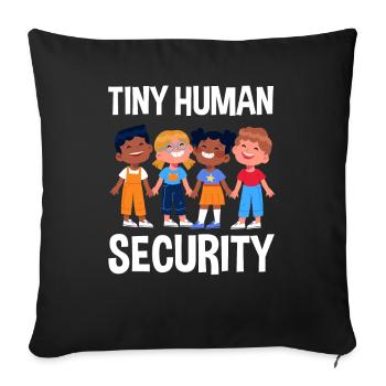 Little people safety daycare center - Sofa pillowcase 17,3'' x 17,3'' (45 x 45 cm) - black - Front