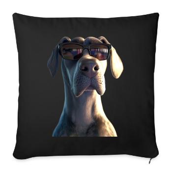 Great Dane Hatz Male Saupacker Great Dane - Sofa pillowcase 17,3'' x 17,3'' (45 x 45 cm) - black - Front