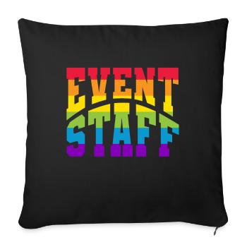Event Staff Front Design Party Crew Pride LGBT - Sofa pillowcase 17,3'' x 17,3'' (45 x 45 cm) - black - Front