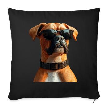 Deutscher Boxer Hunde Boxerverein German Boxer - Sofakissenbezug 45 x 45 cm - Schwarz - Vorne