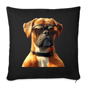 Deutscher Boxer Hunde Boxerverein German Boxer - Sofakissenbezug 45 x 45 cm - Schwarz - Vorne