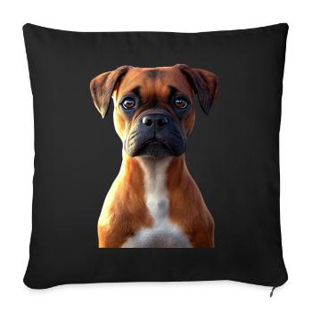 Deutscher Boxer Hunde Boxerverein German Boxer - Sofakissenbezug 45 x 45 cm - Schwarz - Vorne