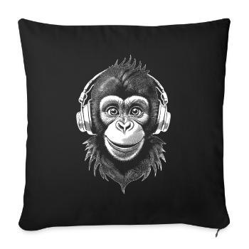 E-Sports Chimpanzee T-Shirt for Gaming Fans - Sofa pillowcase 17,3'' x 17,3'' (45 x 45 cm) - black - Front