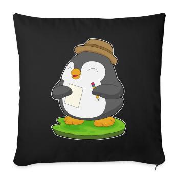 École Penguin Student Pencil - Housse de coussin décorative 45 x 45 cm - noir - Devant