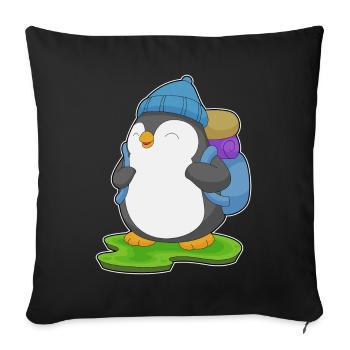 Randonnée à dos Penguin Hiker - Housse de coussin décorative 45 x 45 cm - noir - Devant