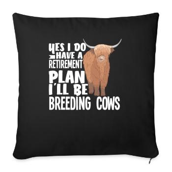 Régime de retraite de l’élevage de vaches Highland - Housse de coussin décorative 45 x 45 cm - noir - Devant