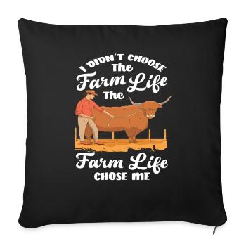 Je n’ai pas choisi la vie à la ferme La vie à la ferme - Housse de coussin décorative 45 x 45 cm - noir - Devant