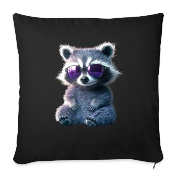 raton laveur raton laveur J’adore petit raton laveur mignon - Housse de coussin décorative 45 x 45 cm - noir - Devant