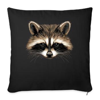 Raccoon Raccoon I Love Little Cute Raccoon - Sofa pillowcase 17,3'' x 17,3'' (45 x 45 cm) - black - Front