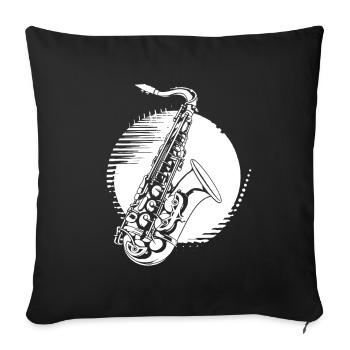Graphisme pour saxophone - Housse de coussin décorative 45 x 45 cm - noir - Devant