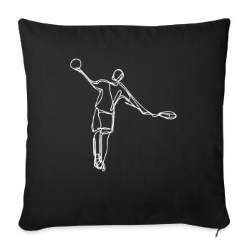 Badminton Player Drawing - Sofa pillowcase 17,3'' x 17,3'' (45 x 45 cm) - black - Front