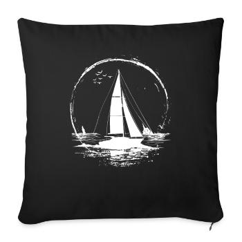 Dessin de voile - Housse de coussin décorative 45 x 45 cm - noir - Devant