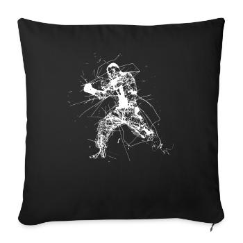 Dessin de kickboxing - Housse de coussin décorative 45 x 45 cm - noir - Devant