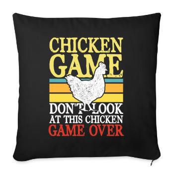 chicken game don t look at this chicken - Sofakissenbezug 45 x 45 cm - Schwarz - Vorne