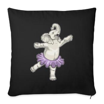 Elephant Ballerina Ballet Dance - Sofa pillowcase 17,3'' x 17,3'' (45 x 45 cm) - black - Front