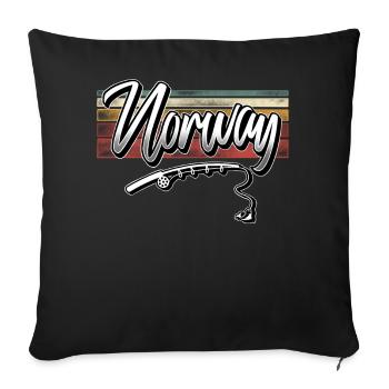 Norway Fishing Angler Fishing - Sofa pillowcase 17,3'' x 17,3'' (45 x 45 cm) - black - Front