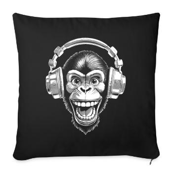 Chemise cool chimpanzé : style streetwear urbain - Housse de coussin décorative 45 x 45 cm - noir - Devant