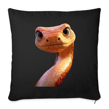 Serpent Python Cobra Mamba Serpent à sonnettes Serpent - Housse de coussin décorative 45 x 45 cm - noir - Devant