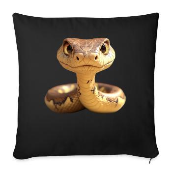 Serpent Python Cobra Mamba Serpent à sonnettes Serpent - Housse de coussin décorative 45 x 45 cm - noir - Devant