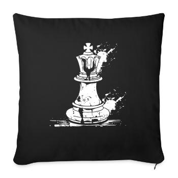 Chess piece sketch - Sofa pillowcase 17,3'' x 17,3'' (45 x 45 cm) - black - Front