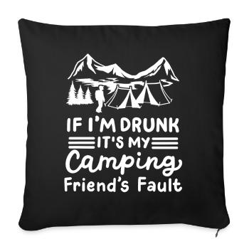 Camping Camper - Sofakissenbezug 45 x 45 cm - Schwarz - Vorne