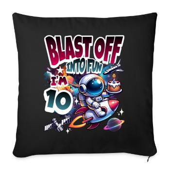 Espace du 10e anniversaire de l'astronaute - Housse de coussin décorative 45 x 45 cm - noir - Devant