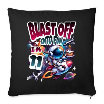 Astronaut 11th Birthday Space - Sofa pillowcase 17,3'' x 17,3'' (45 x 45 cm) - black - Front