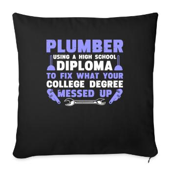 Drôle Je suis plombier - Housse de coussin décorative 45 x 45 cm - noir - Devant