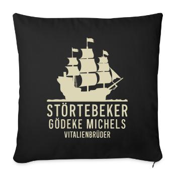 Störtebeker Gödeke Michels Victual Brothers - Sofa pillowcase 17,3'' x 17,3'' (45 x 45 cm) - black - Front