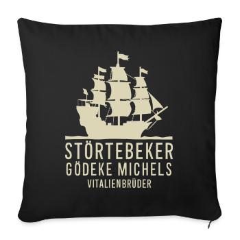 Störtebeker Gödeke Michels Victual Brothers - Sofa pillowcase 17,3'' x 17,3'' (45 x 45 cm) - black - Front