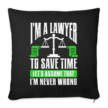Law Lawyer - Sofa pillowcase 17,3'' x 17,3'' (45 x 45 cm) - black - Front