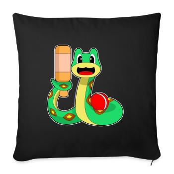 Serpent Cricket Batte de cricket - Housse de coussin décorative 45 x 45 cm - noir - Devant