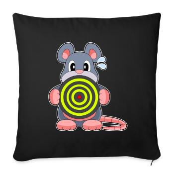 Cible de fléchettes de souris - Housse de coussin décorative 45 x 45 cm - noir - Devant